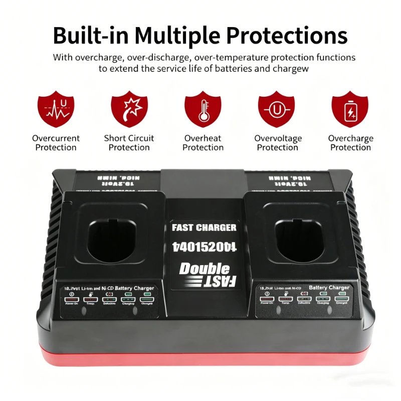 

Portable Fast Charger Lithium Battery Charger Compatible for Craftsman 19.2V Lithium Ni-MH Batteries Dual-Port Charging Station
