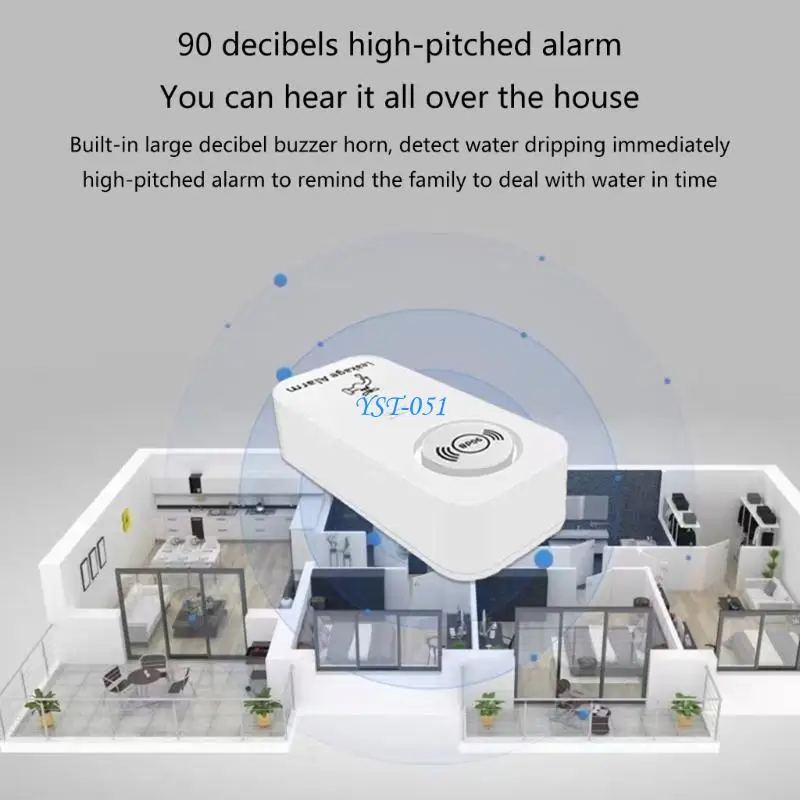 

E15A Intelligent WiFi Water Overflow Level Detector Security Sound Alarm System Bathroom Flood Leakage Remote Monitor