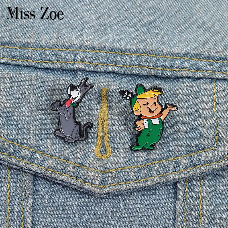 Emaille-Anstecknadeln für Hunde und Jungen, individuelle 80er-Jahre-Retro-Anime-Broschen, Anstecknadeln, Kleidung, Tierschmuck, Geschenk für Freunde