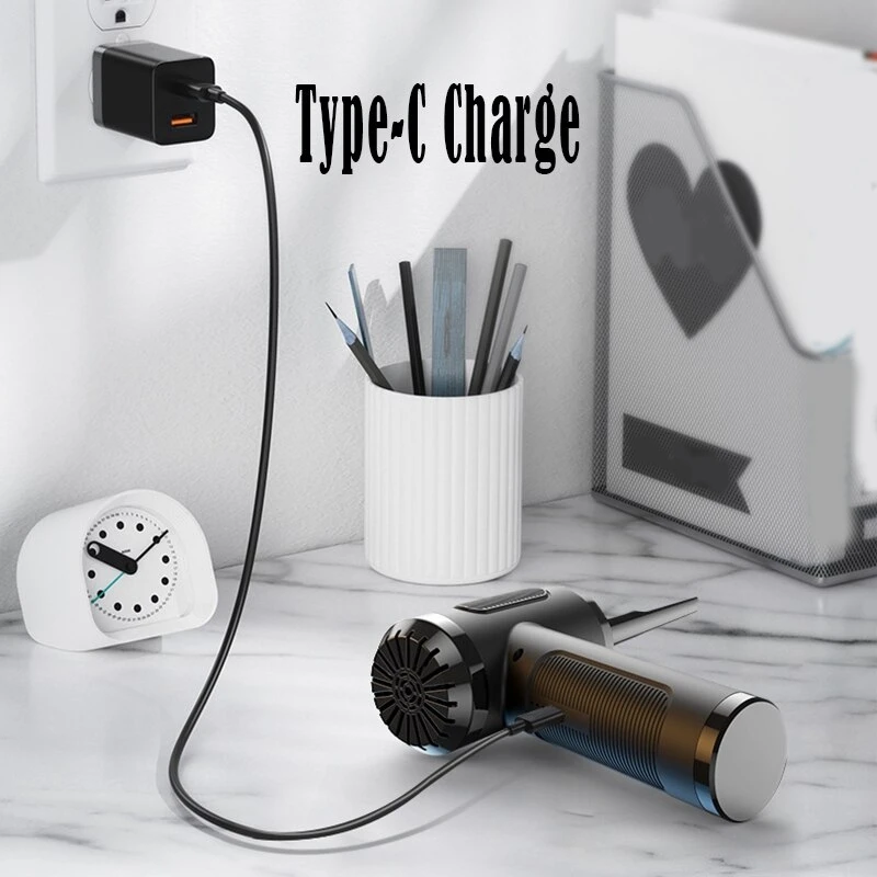 Portable Compressed Air Duster Blower Cleaner USB Charging Computer Household Blower Cleaner Car Powerful Cleaning Durable A