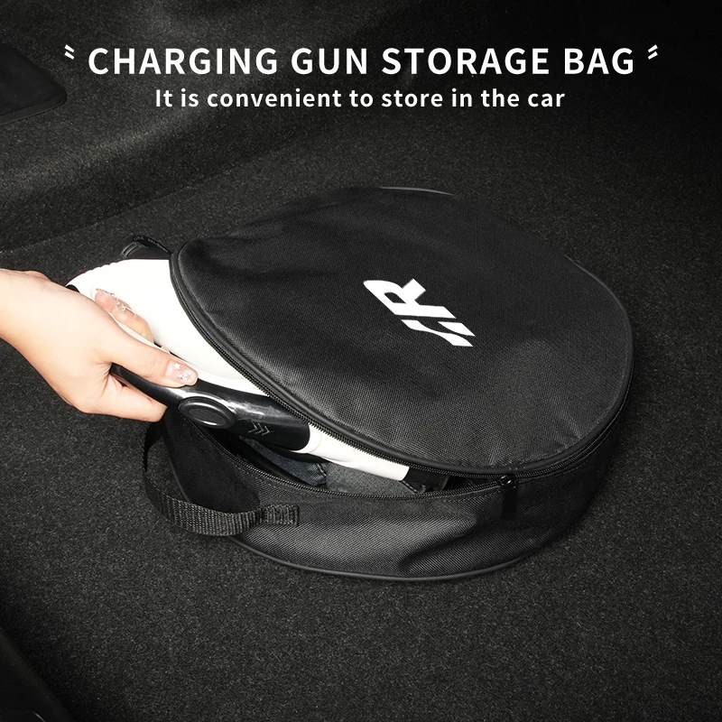Car Charging Gun Storage Bag Trunk Cable Tools Pouch Accessories For VW R Tiguan CC Jetta Polo Golf Passat Scirocco T-ROC Touare 4
