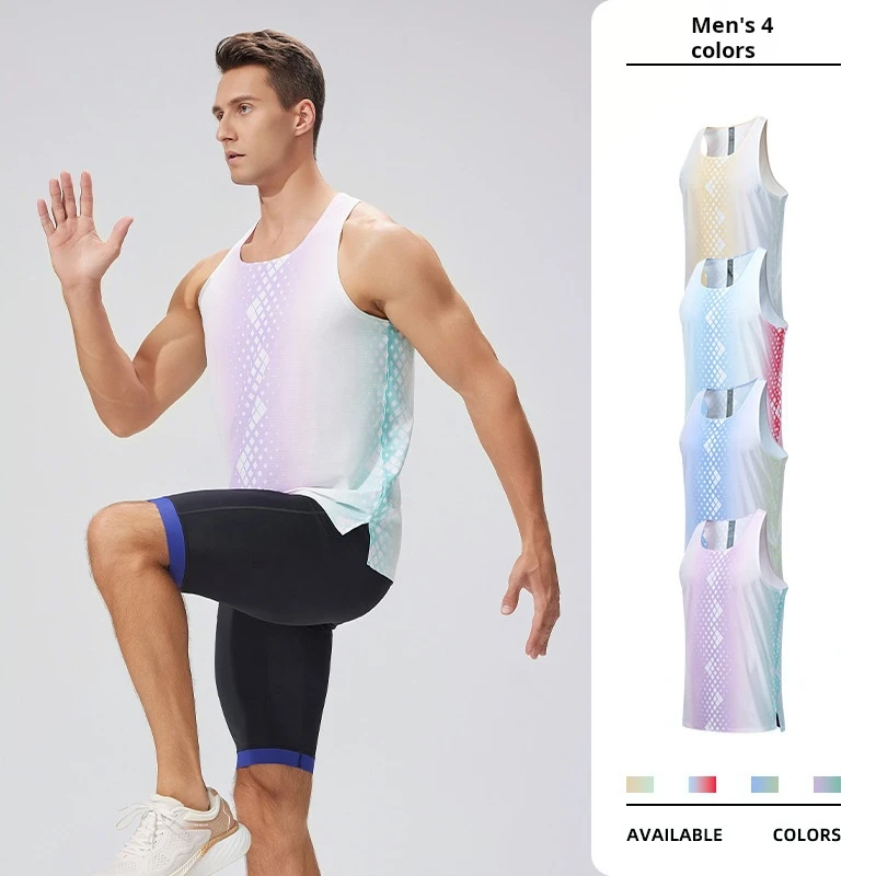 

Men Gym Sportswear Running Vest Sports Top Men's Sleeveless Printed Gym Vest Tennis Breathable Quick Dry Vest Summer New