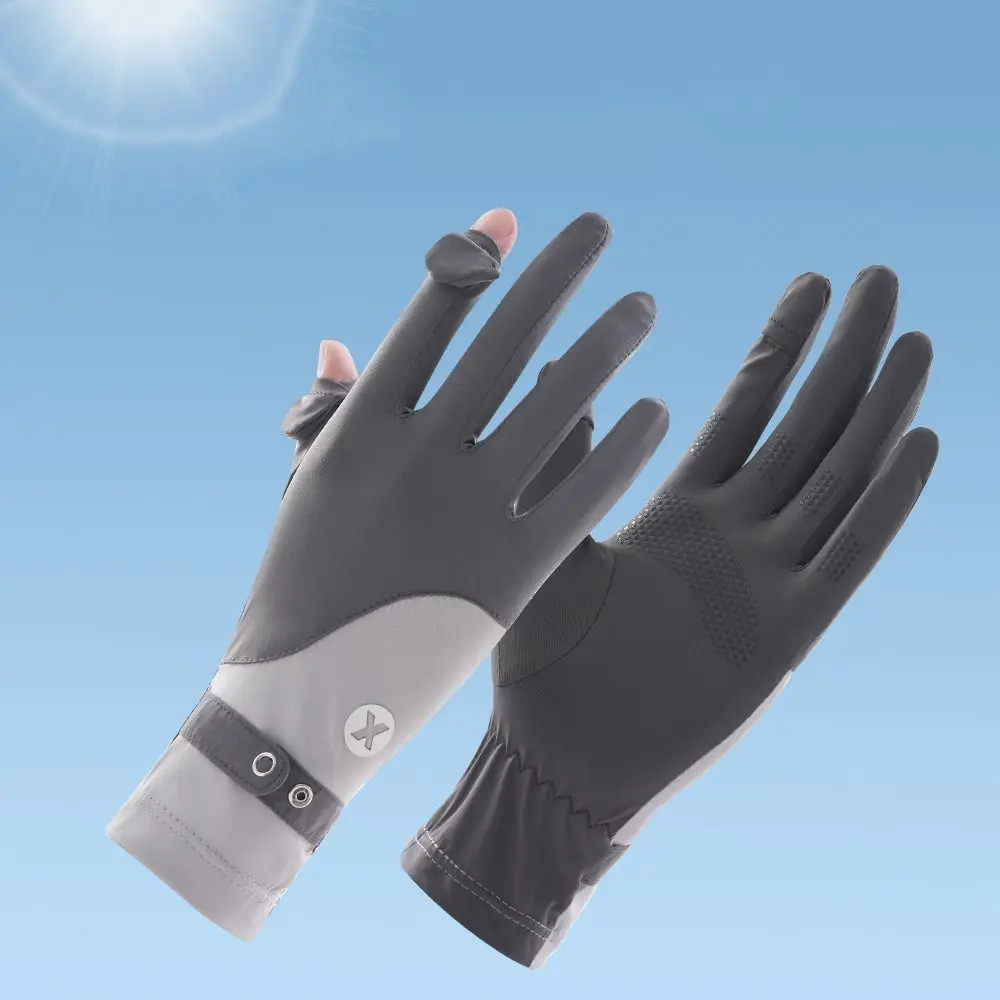

Ice Silk Women Sunscreen Gloves Breathable Anti-UV Sun Protection Riding Gloves Quick Dry Non Slip Summer Driving Mittens Summer