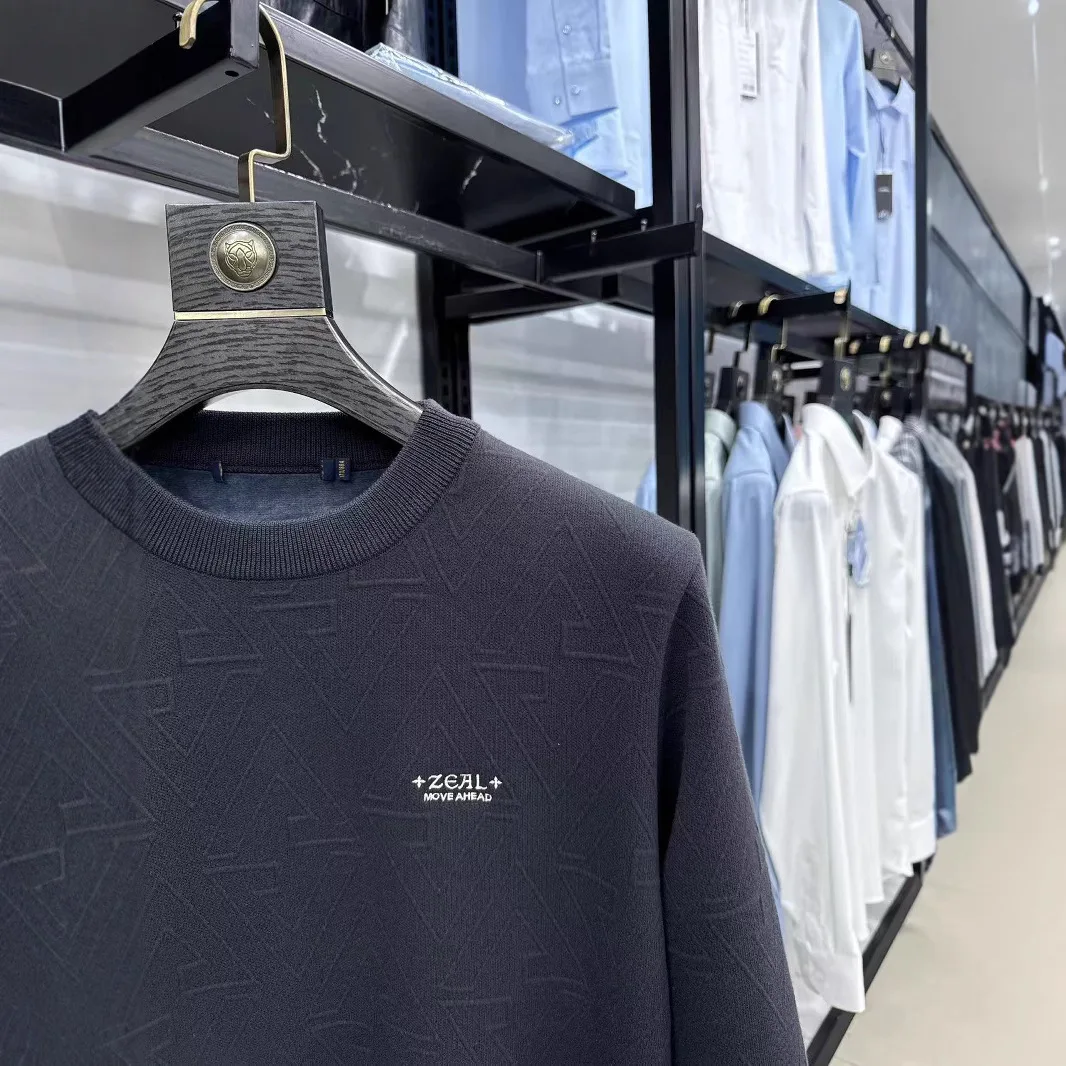 

Мужской зимний трикотаж на подкладке Fce, круглый Ne Long Sve, ткань премиум-класса с вышивкой, Thiened Chinese Faion Ci Sle