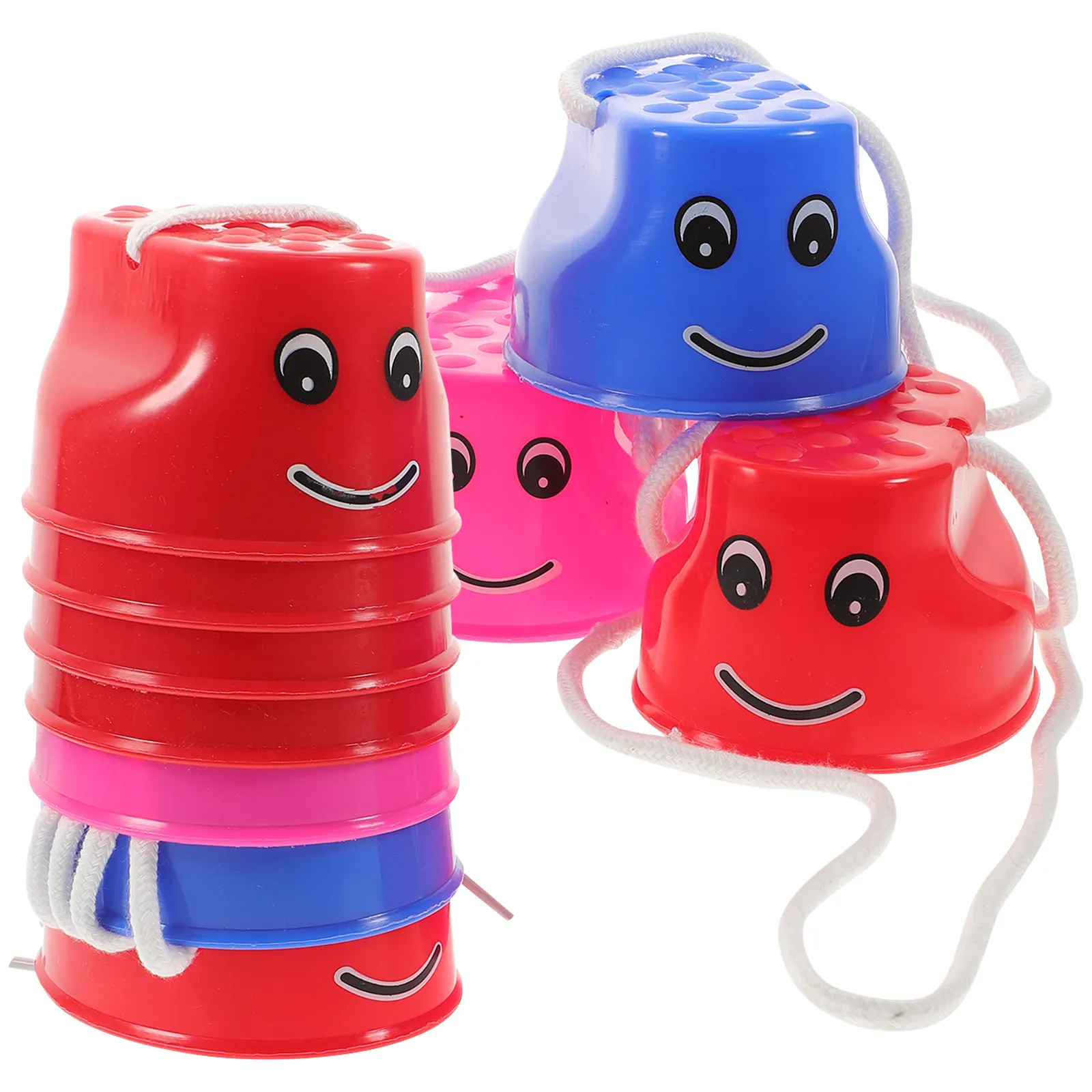 5ペアの子供用竹馬トレーニング器具、プレミアムプラスチック製バランス開発ツール、屋外遊び場、庭、スポーツ、感覚訓練用