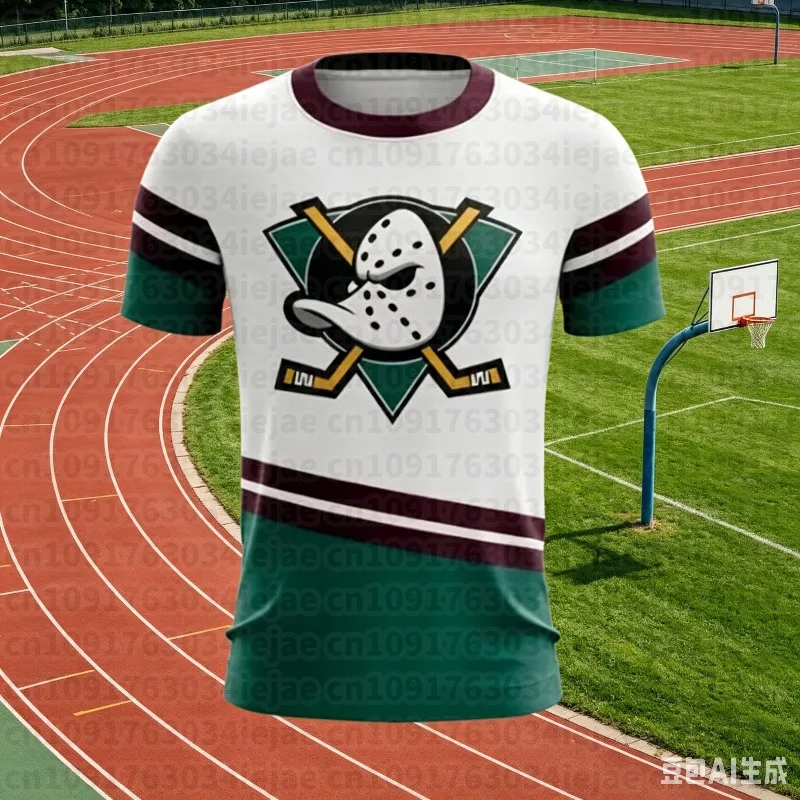Summer New Men's O-neck T-shirt Ice Hockey Team 3D Print Fashionable Casual Sports Lightweight Design Short Sleeve Manswear