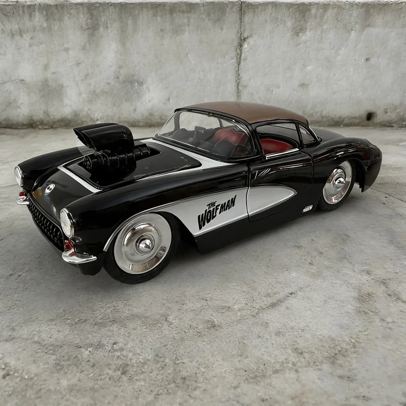 1:24 1957 Corvette C1 Alloy Modified Sports Car Model Diecast Metal ClassIc Track Racing Vehicles Car Model Simulation Kids Gift view 3
