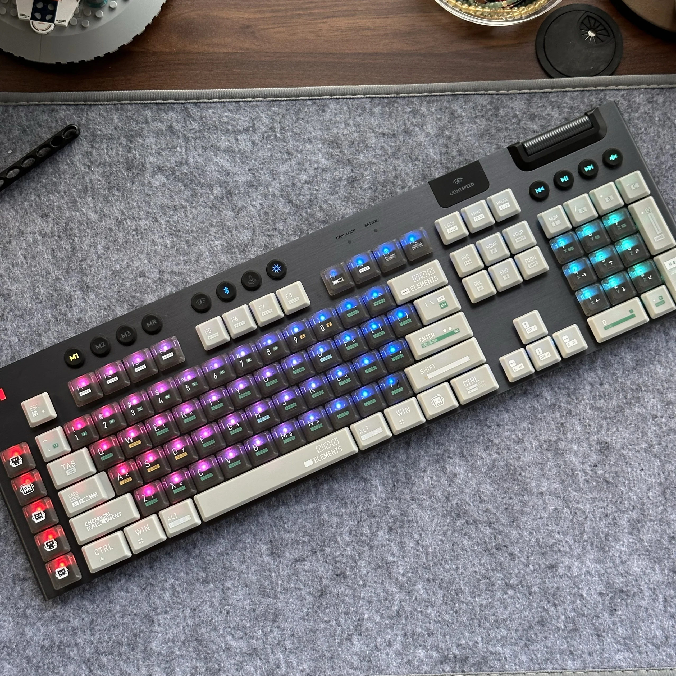 Chemical Element Keycaps,PC+PBT Custom Heart TP Keycap Set Suitable for Logitech G915/G815 Mechanical Keyboard,Only Keycaps