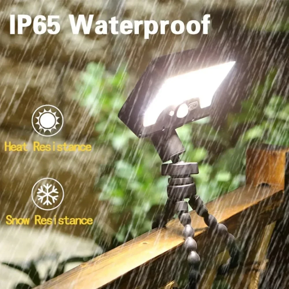 92LED الشمسية كشاف ضوء مقاوم للماء المحمولة الجدار مصباح مرنة الأخطبوط ترايبود أضواء الأمن كليب سياج مصباح التخييم الفناء #5