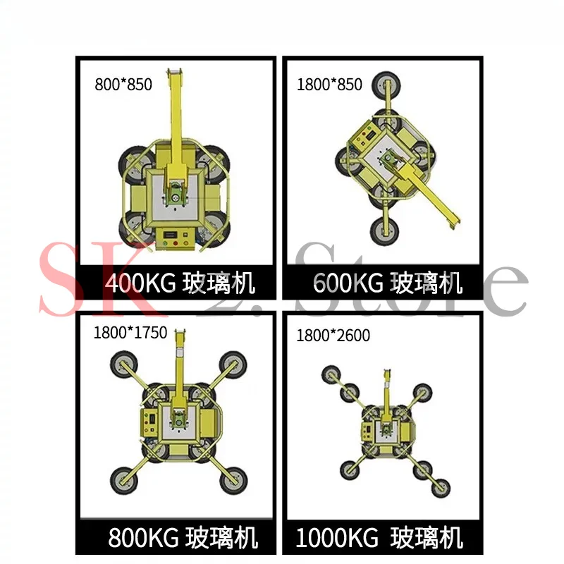 Electric glass suction cup hoisting strong lifting machine translation rotary suction cup spreader vacuum glass suction crane
