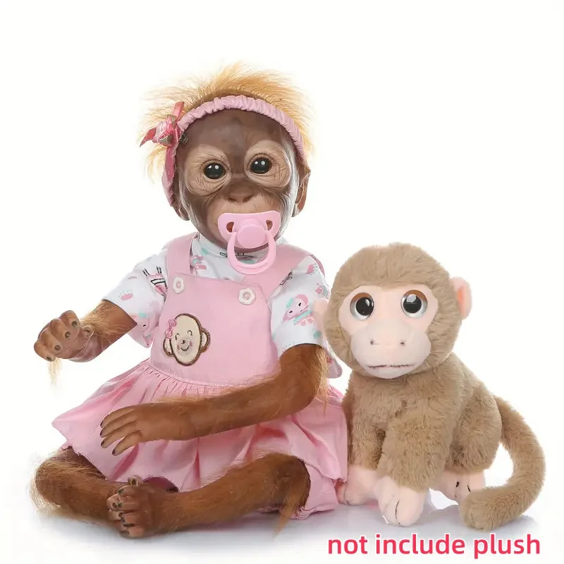 

50cm Lifelike Cute Monkey Reborn Baby Doll Soft Cloth Body With Mohair, Toddler Realistic Babies Dolls Kids Toy for Collectors