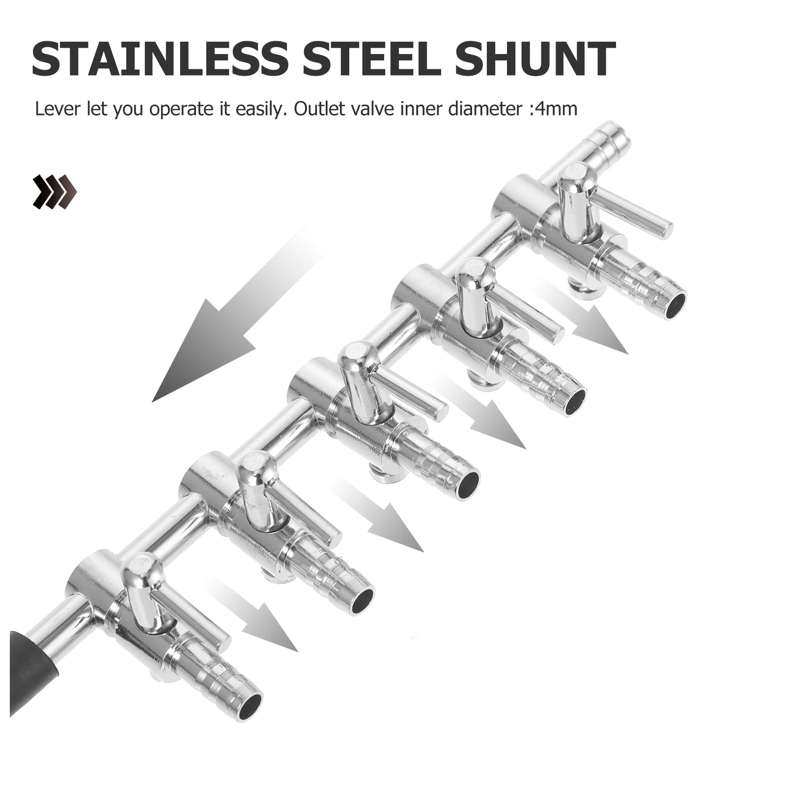 

Stainless Steel Air Pump Lever Control Splitter Oxygen Tube Distributor Aquarium Outlet Valve Water Control