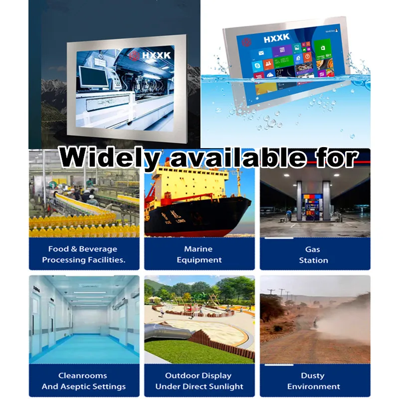 HXXK Touch 10,4 Polegadas Aço Inoxidável IP67 Tela Sensível Ao Toque Industrial À Prova D 'Água PC Equipamento Marinho Acessório de Computador Industrial
