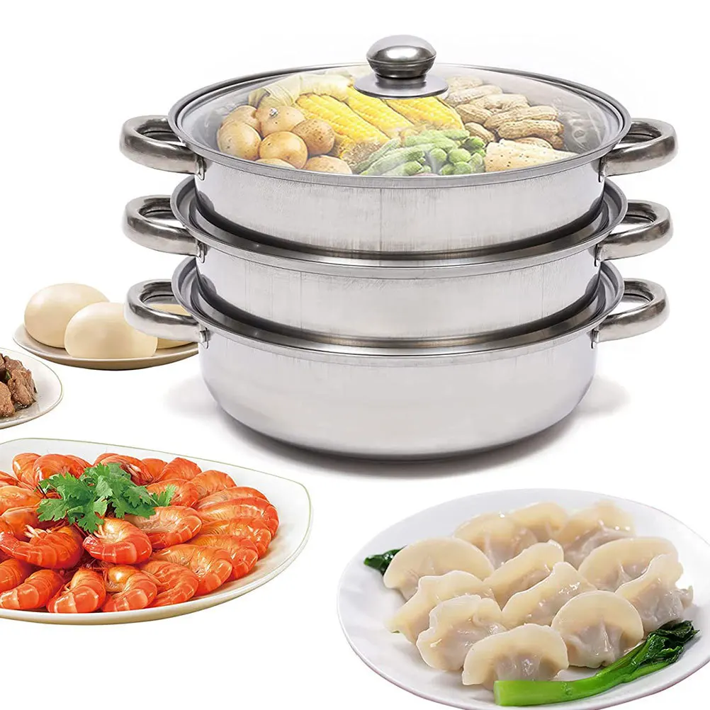 

1 комплект изысканной пароварки из нержавеющей стали, совместимой со всеми плитами, идеальный подарок на новоселье, кастрюля для пароварки, кухонные принадлежности