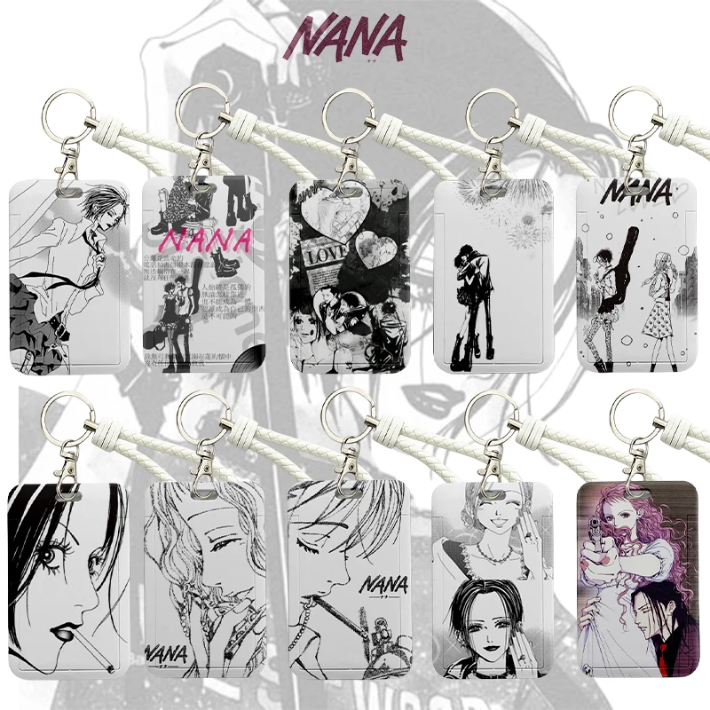 Nana Anime Osaki Nana Plastic Card Holder with White Rope Men Women Business ID Bus Card Case Workers Credit Card Cover Gift