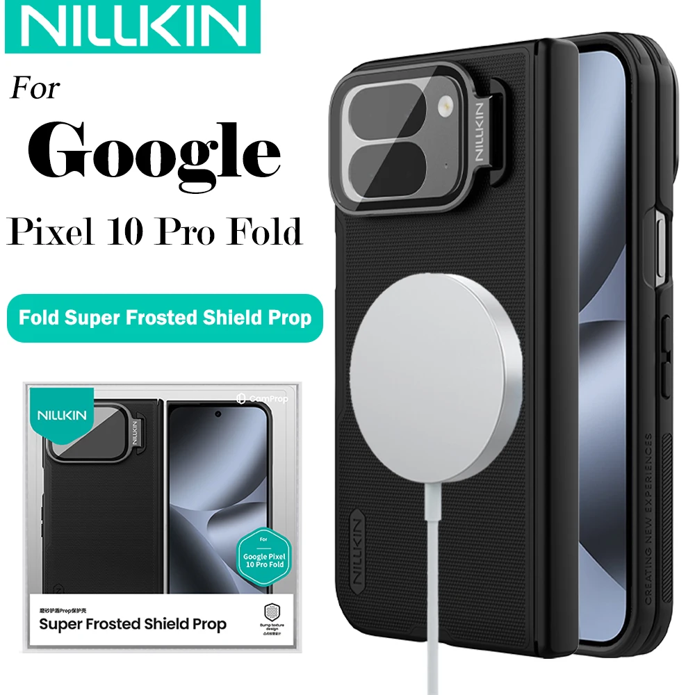 Nillkin لجوجل بكسل 10 برو أضعاف متجمد درع الدعامة المغناطيسي غطاء مرآة مع أثار نقطة الملمس حامل جراب هاتف