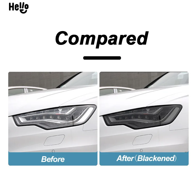 For Audi A3 8V A4 B8 B9 A5 A6 C8 A7 A8 D4 TT E-tron R8 Accessories Car Headlight Tint Smoked Black Protective Film TPU Sticker