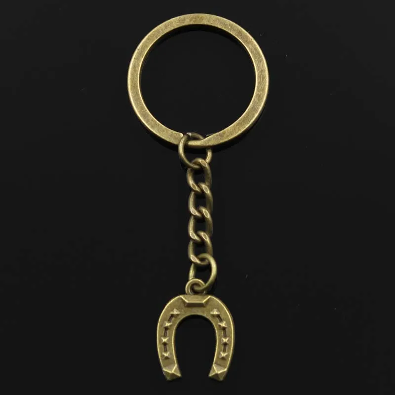 Fashion Horseshoe 21x16mm Pendant 30mm Key Ring Metal Chain Bronze Silver Color Men Car Holder Gift Souvenirs Keychain