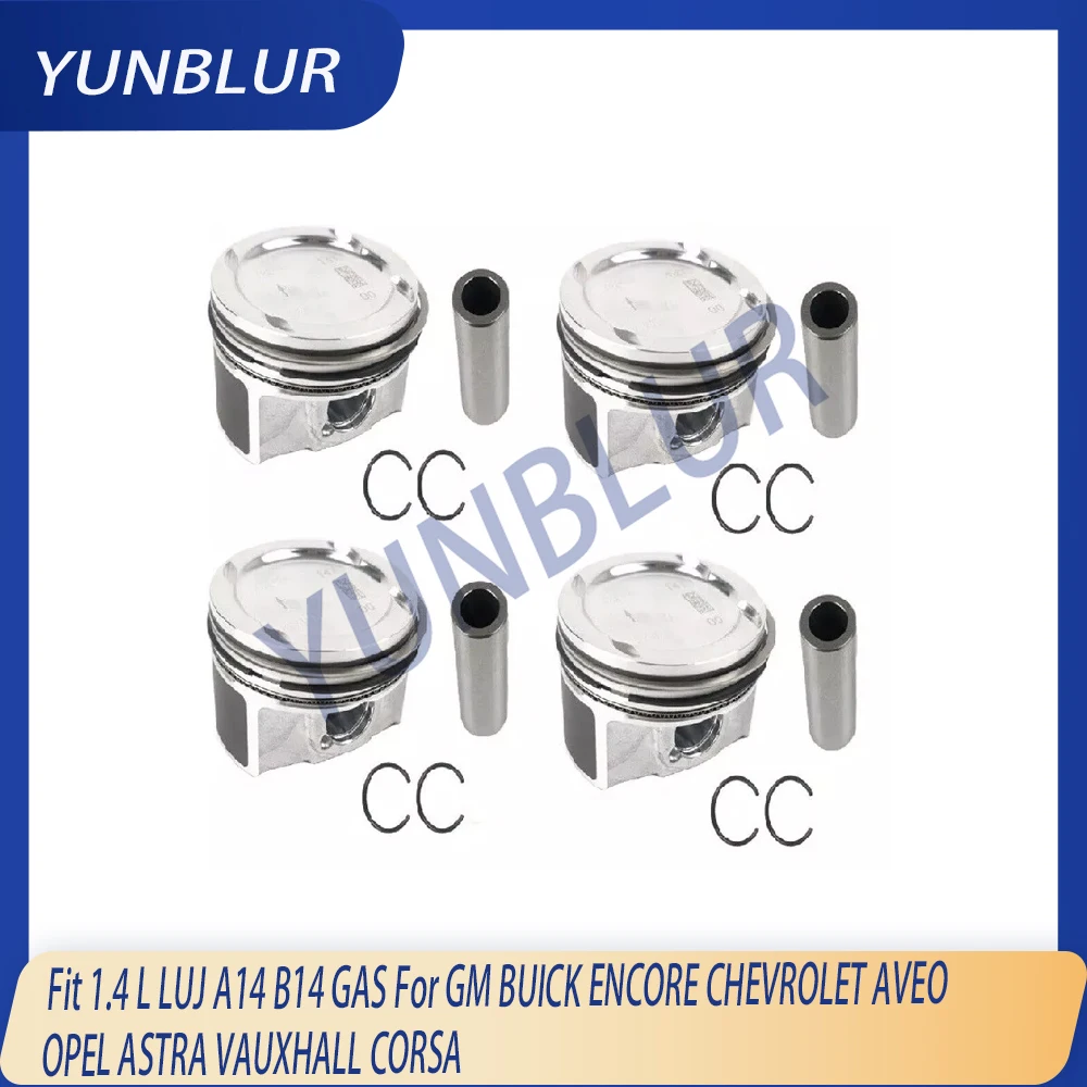 

STD 4pcs Piston & Rings Set Fit 1.4 L LUJ A14 B14 GAS For GM BUICK ENCORE CHEVROLET AVEO OPEL ASTRA VAUXHALL CORSA Engine Parts
