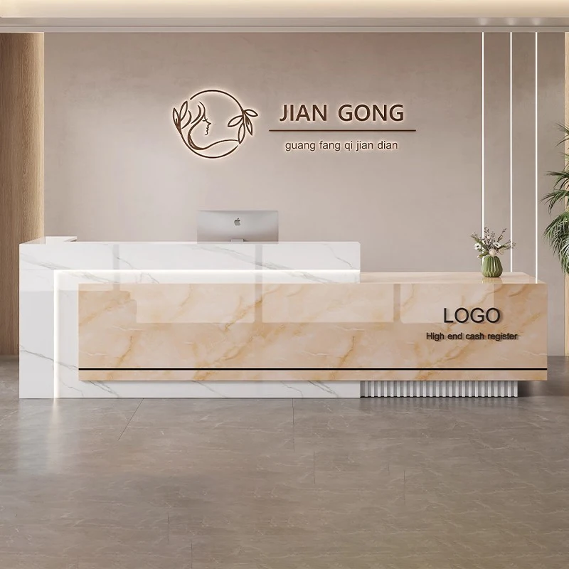 

Simple Beauty Reception Desk Salon Cashier Professional Modern reception counter Luxury bancone per negozio Office Furniture