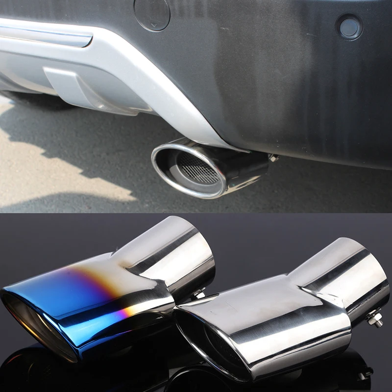 76MM Inner diameter Chrome Stainless Steel Exhaust Muffler Pipe Tip Tips For 2010- 2024 Hyundai IX35 IX25 Highlander CRV RAV4