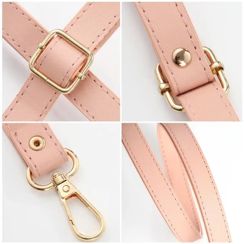 130cm Long PU Leather Shoulder Strap Buckle Bag Accessories Crossbody Bag Strap Handbag Handle Double-layer Replacement Bag Belt