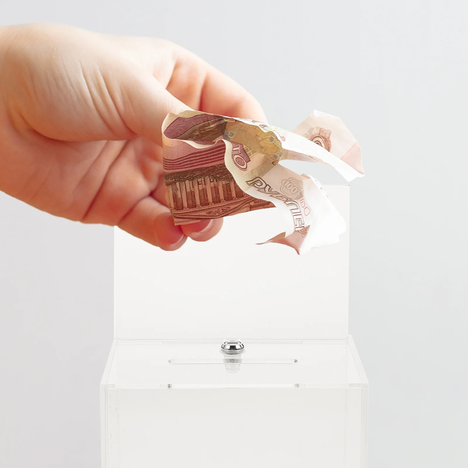 

Clear Acrylic Suggestion Box Donation Box for Fundraising Voting Ballot Collection Escape Room Locks Escape Room Locks