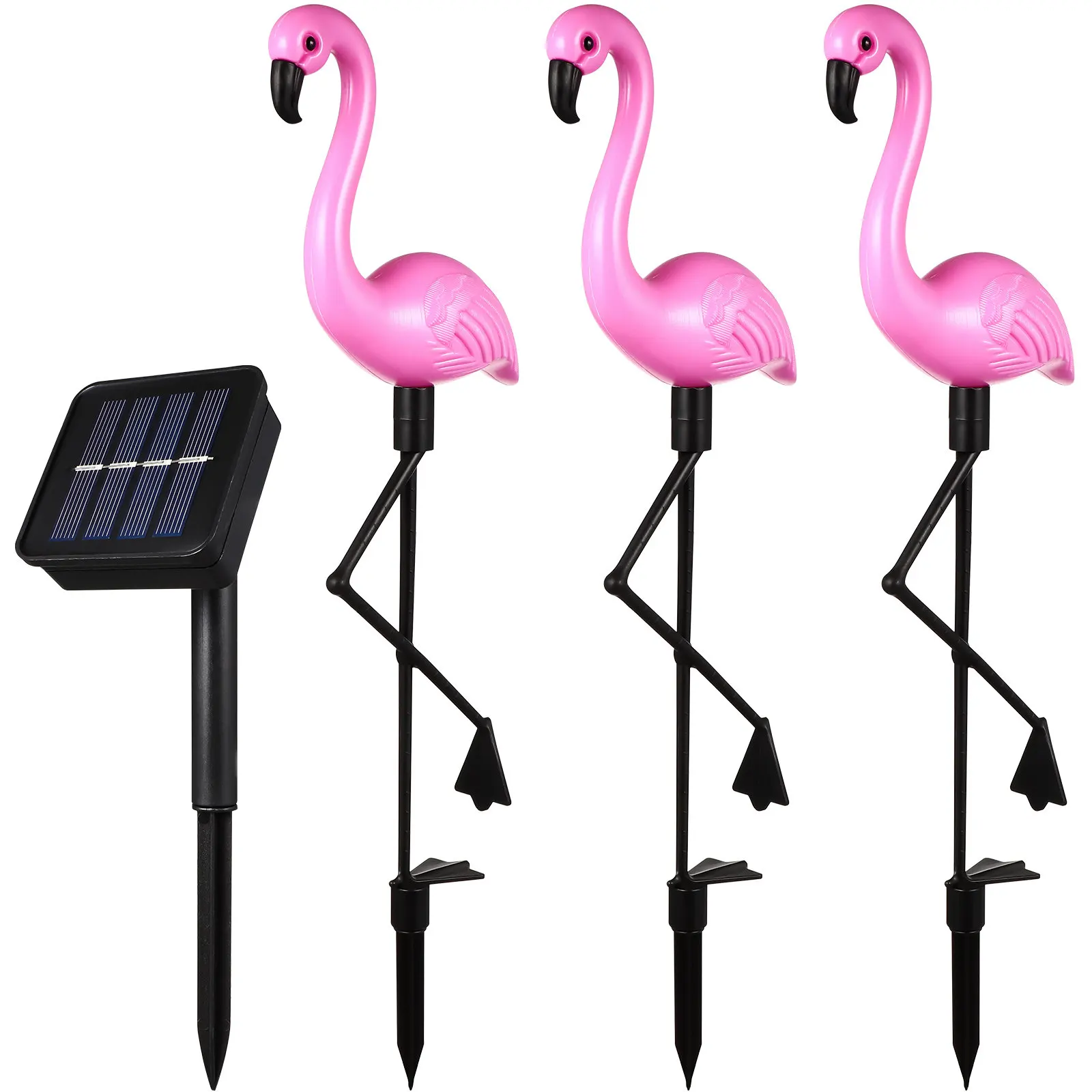 

1pc Solar Flamingo Light 3 Led Outdoor Waterproof Ground Spotlight Clear Lens Long Lasting Lawn Garden Yard Landscape Lighting