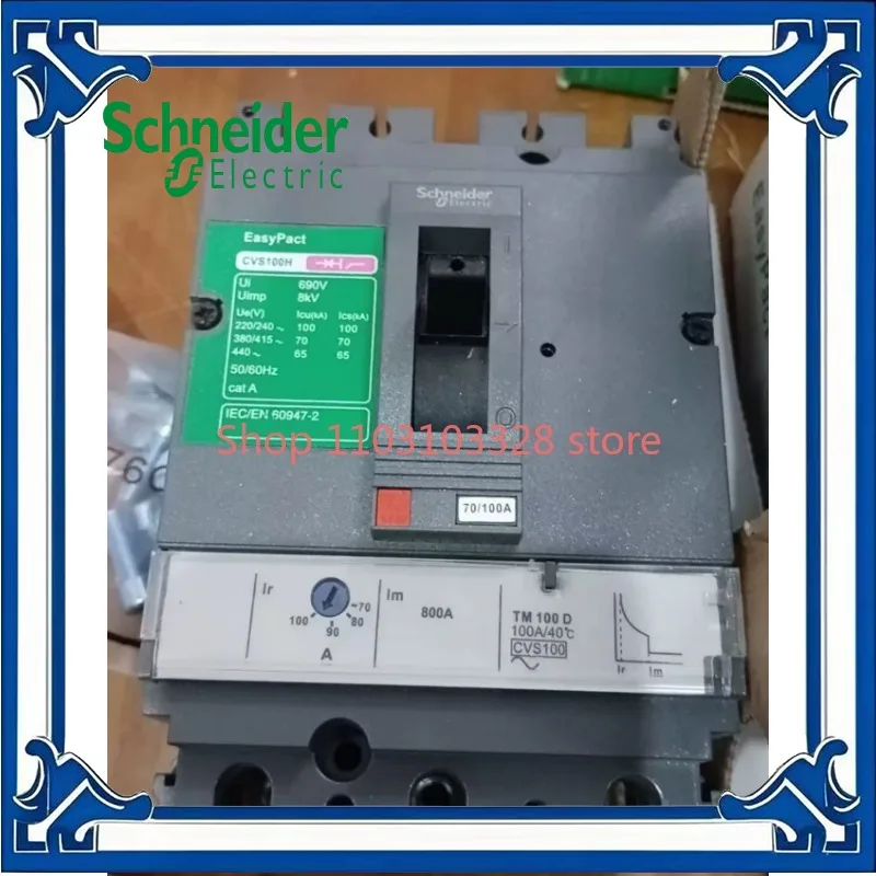 

Оригинальный автоматический выключатель защиты от распределения CVS AC MCCB, 4P Рамочный ток 100 А, 70 кА, LV 510510 25А 32А 40А 50А 63А 80А 100А