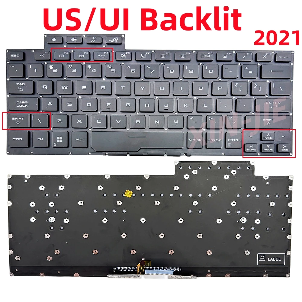 

XIN-Russian-US Клавиатура для ноутбука с подсветкой для ASUS ROG Zephyrus G14 GA401 GA401I GA401IV GA401U GA401M GA401QM 2021 лет