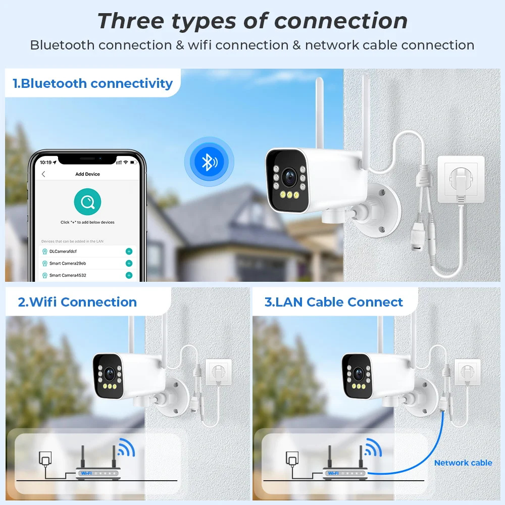 8MP PTZ WiFi wireless camera automatic tracking outdoor waterproof 2MP CCTV camera ONVIF