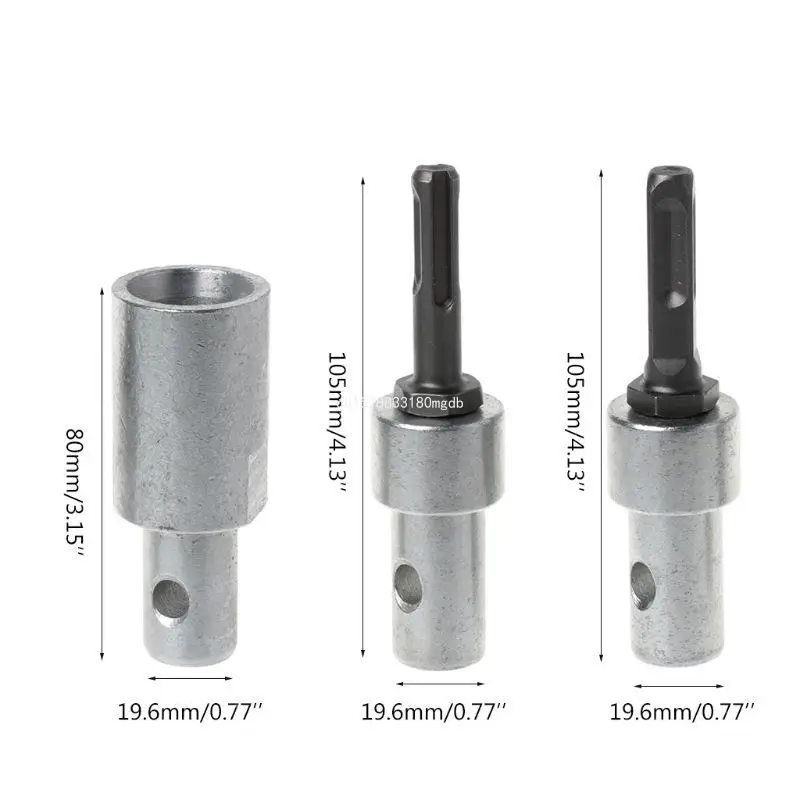 2 Round Pits 2 Slots Drill Bit Adapter For Electric Drill Convert to Earth Auger Dropship