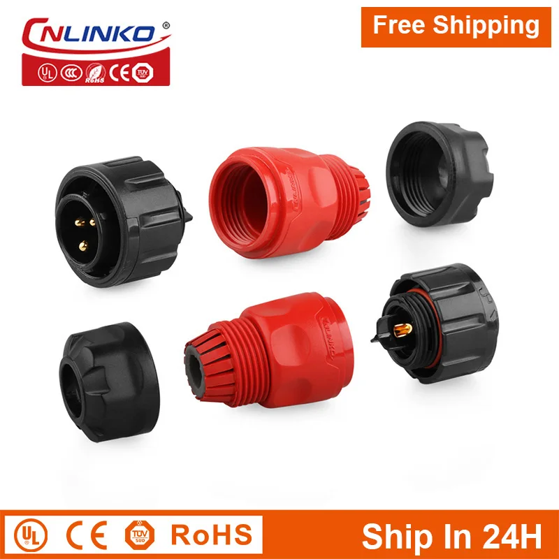 Cnlinko YM20 M20 Waterproof 3pin Circuit Power Connector Male Female Plug Socket for UAV Marin Security New Energy Free Shipping