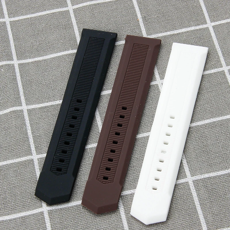 22mm lazer cavalheiro macio e confortável pulseira de relógio de silicone para tag heuer série respirável inodoro requintado pulseiras