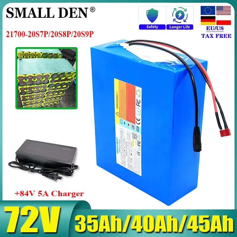 

72V 35Ah/40Ah/45Ah 21700 Lithium Battery Pack BMS 3500W Motorcycle High Power and Large Capacity Rechargeable Battery tax exempt