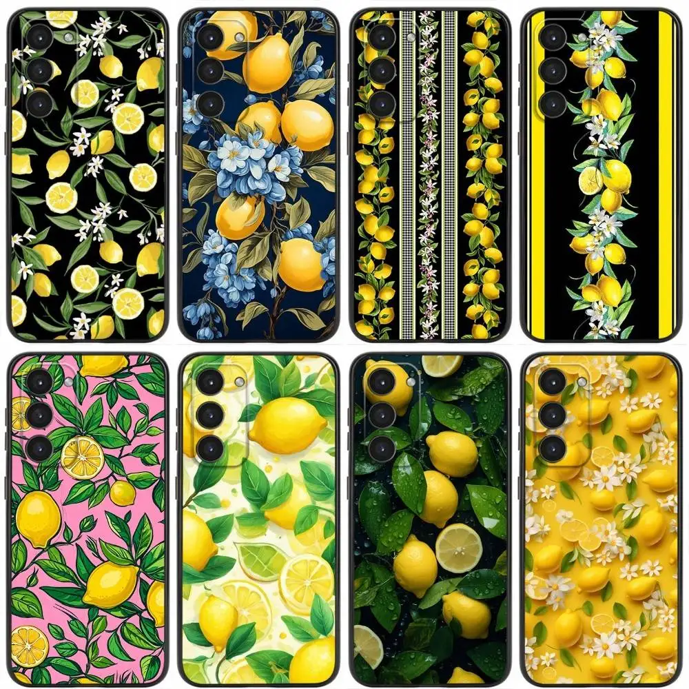 

Fruit lemon Painting Phone Case For Samsung Galaxy A20,21s,22,31,32,52,53,72,73,80,91 Soft Liquid Silicone Black Cover