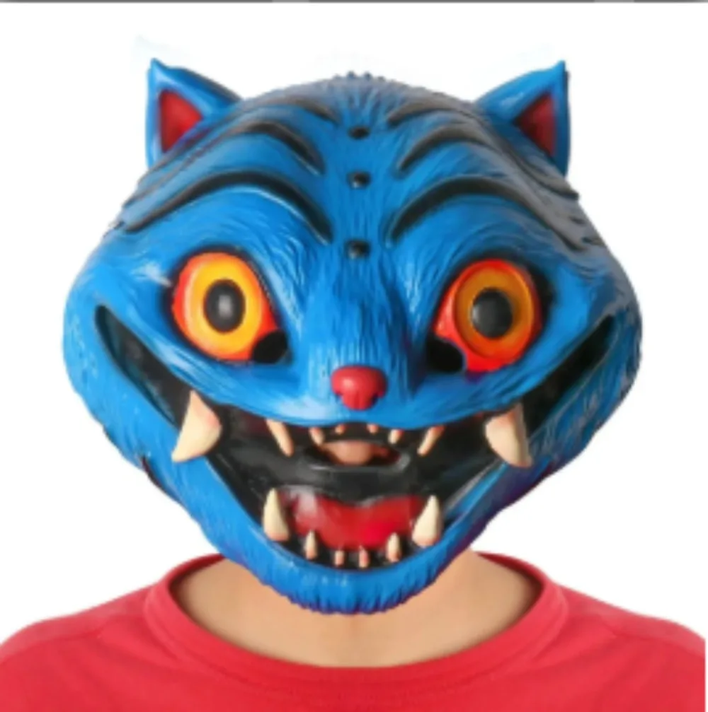Nouveau masque de tigre bleu en Latex Kpop Dem sur les chasseurs masque de Costume d'horreur pour les événements d'halloween fête Cosplay accessoire enfants amis cadeau