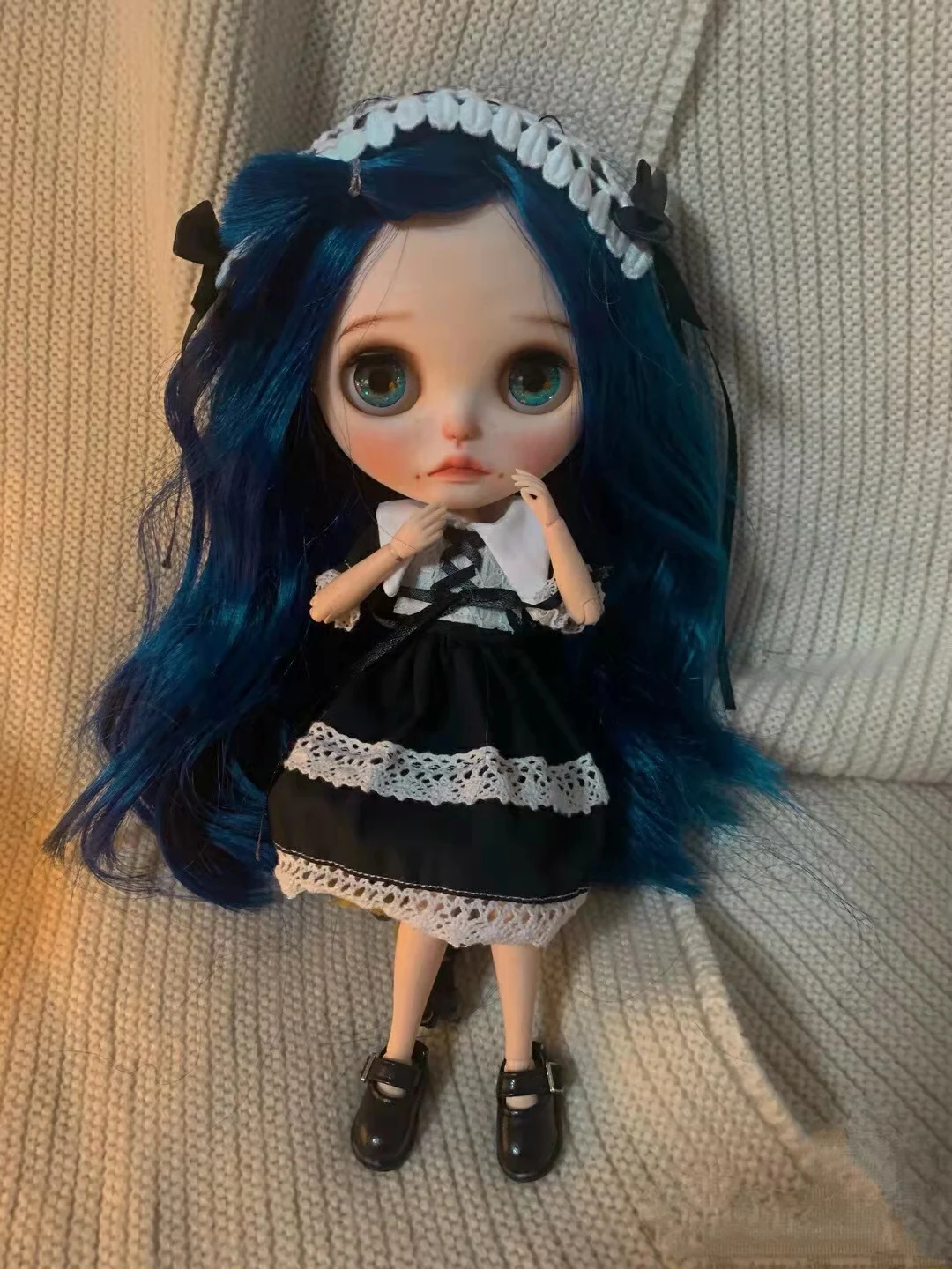 

Blythe dress Black and white lace dressing 1/6 30cm BJD anime girl (Fit for Pullip,Ob24, Licca)