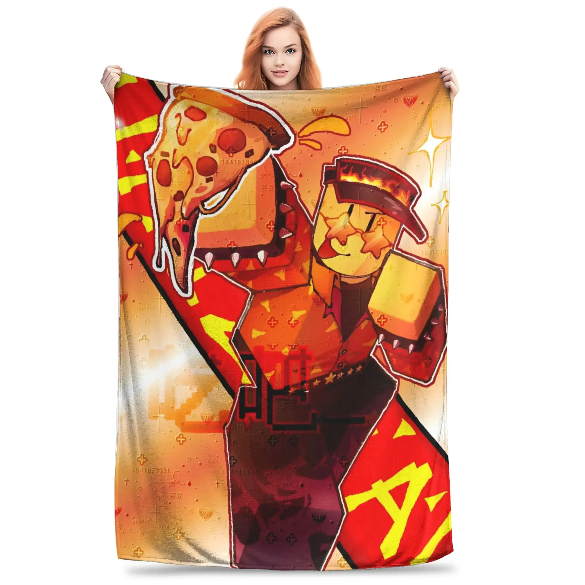 Warm Soft Plush Throw Blanket Fluffy Flannel Bedspread for Bedroom Sofa Bed Cover  Elliot and Chance Pizza Forsaken