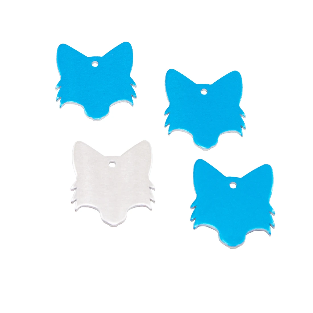 

Stamping Metal Blanks for Jewelry Making Fox Head Aluminum Pet ID Tags Key Chain Accessories