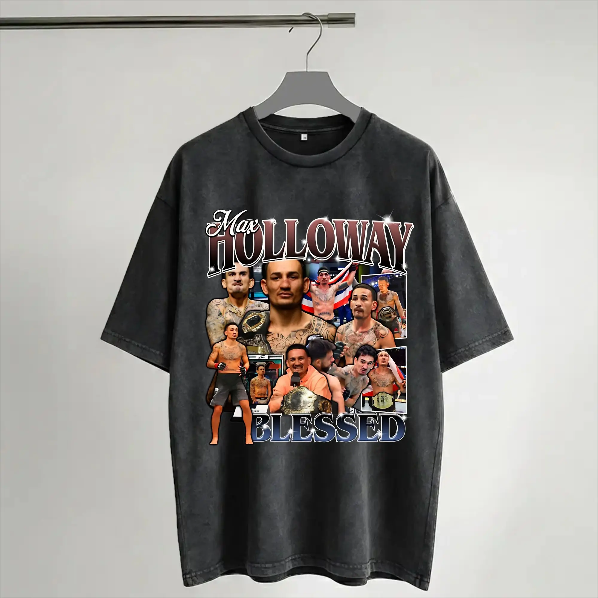 Harajuku Washed Shirts Maxs Blesseds Holloways Apparel Vintage T Shirt Oversize  Streetwear Short Sleeve Summer Tee Shirt