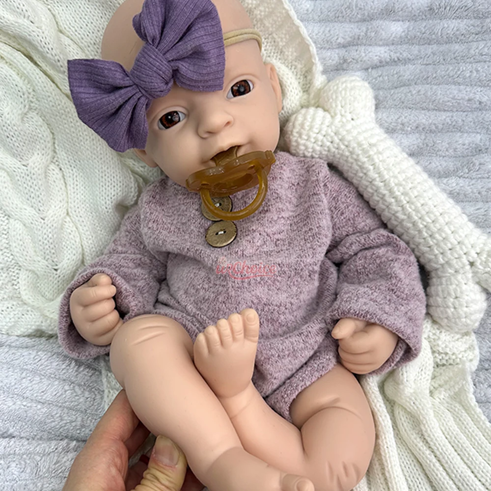 واقعية قابل للغسل مفتوحة الفم 17 "غير مصبوغ سيليكون تولد من جديد طفلة لينة دائم دمية Muñeca جامع الفنان دمية المتحمسين #6