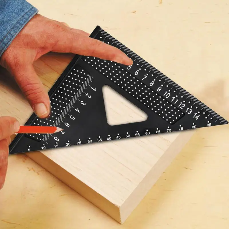 Metal Ruler Triangle Ruler Carpenter Tools Multipurpose Double Scale Measuring Tool Precision Speed Square For Woodworking