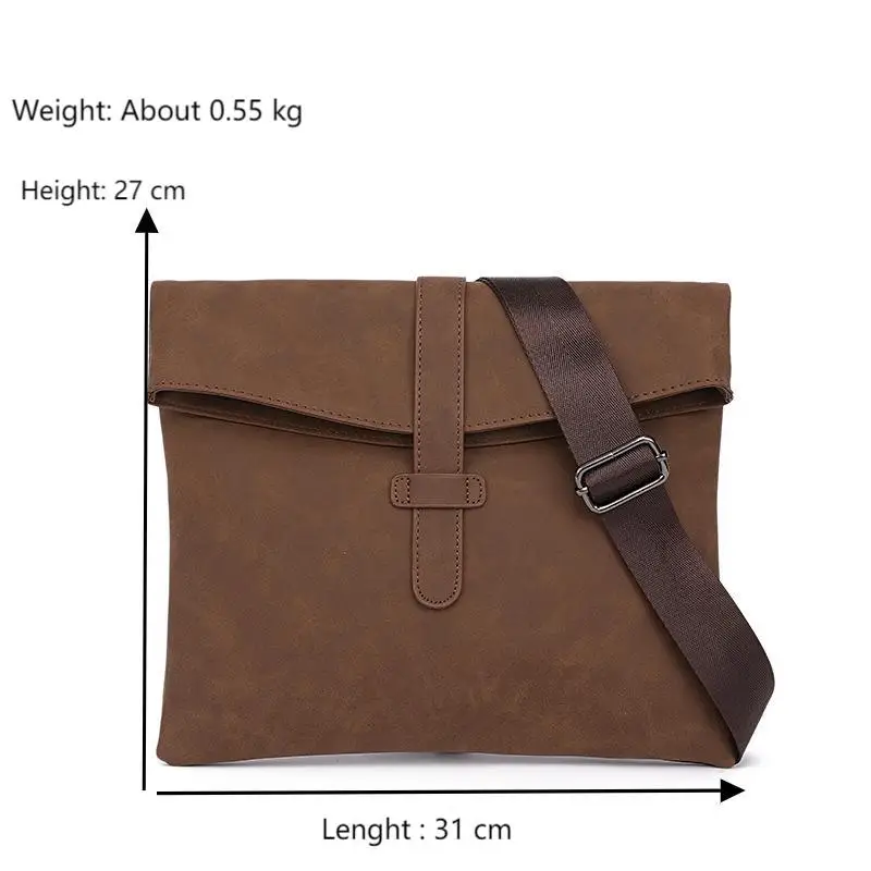 GOYN Vintage Leather Men's Bags Large Capacity Shoulder Crossbody Bag for Men Lightweight Messenger Small Sling Bag Brown
