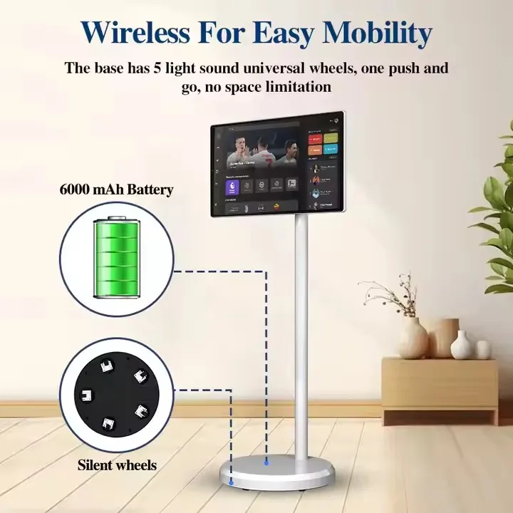 TV inteligente portátil de 32 polegadas, tela sensível ao toque Android 13, LCD de ultra-alta definição Bluetooth 5, tablet removível para streaming