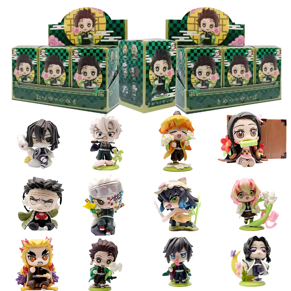 Demon Slayer Tanjiro Kamado Nezuko figurine de dessin animé anime boîte aveugle statue créative personnalisée modèle ornement cadeau surprise