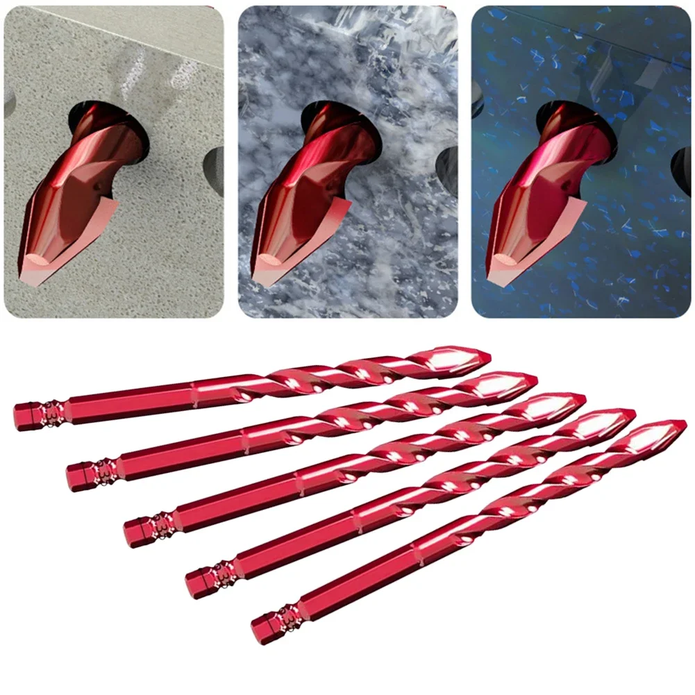 Glass Drill Bits Carbide Drill Bits Crooked Head Design High Hardness Non-slip Handle Precise Drilling Tungsten Carbide