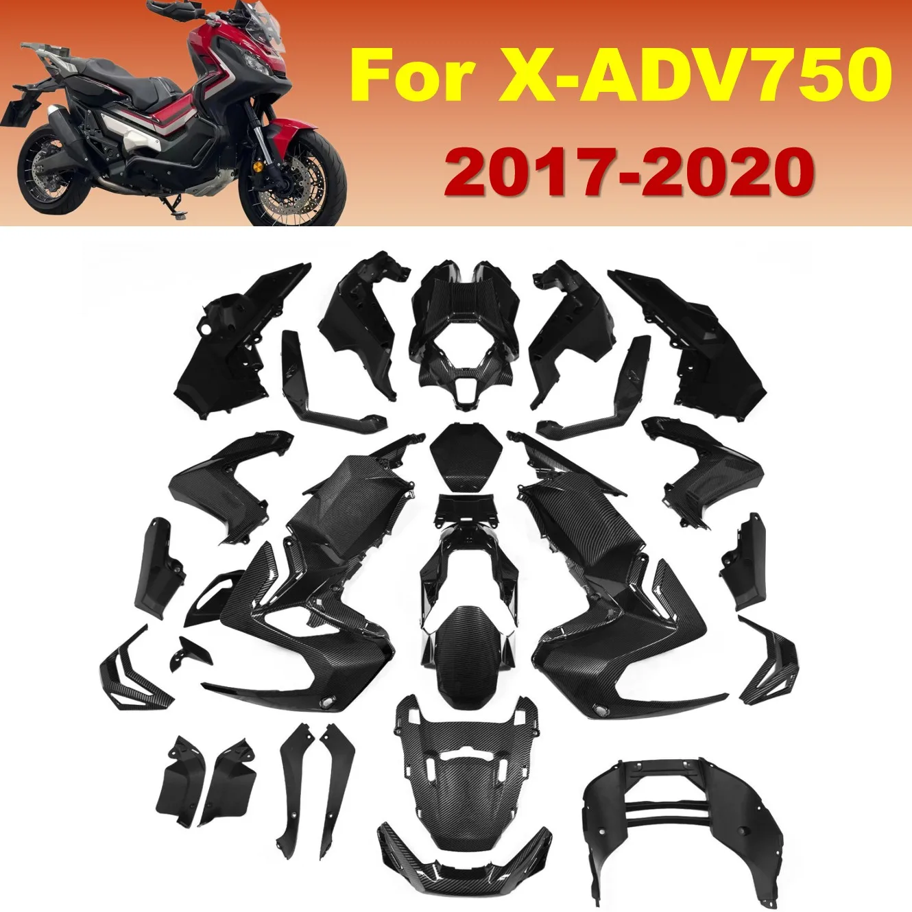X-ADV 750 2017 2018 2019 2020 Fairings Set Full Scooter Bodywork Kit For HONDA XADV750 17-20 ABS Plastic Carbon Fiber Look