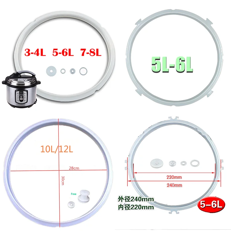 3-4L 5-6L 7-8L 10-12L Electric Pressure Cooker Seal Ring Pressure Cooker Accessories Silicone Ring Pressure Cooker Pot Ring