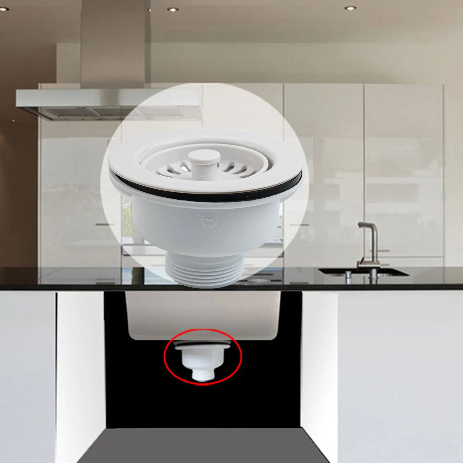 Practical Stainless Steel Sink Waste Kit Easy to Remove Basket Suitable for Standard Kitchen Sinks Prevents Drain Clogging
